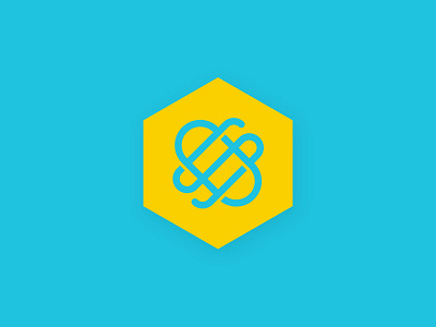 O+S II blue bright logo mark overlays s shape six yellow