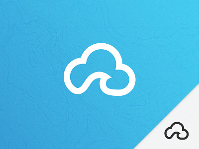 Cloud Wave - Alternative cloud dark design dial emblem identity logo round wave