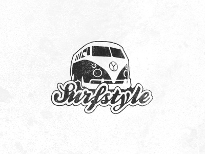 Surfstyle Volkswagen Van grungy logo style surf van volkswagen vw