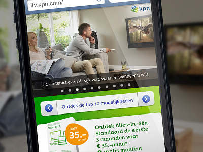 KPN Alles-in-één (mobile) website iphone kpn mobile website navigation online slider slideshow ui website