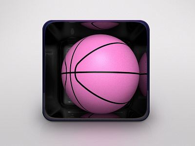 Glossy Basketball icon 3d apple basketball c4d dribbble glossy home icon ipad iphone retina screen