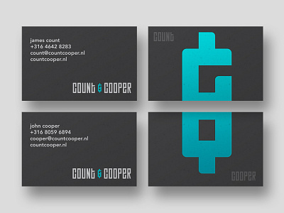 Count & Cooper cards businesscards consultancy cyan dark identity