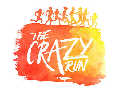 Crazy Run Final brush lettering graphic design logo silhouettes watercolour