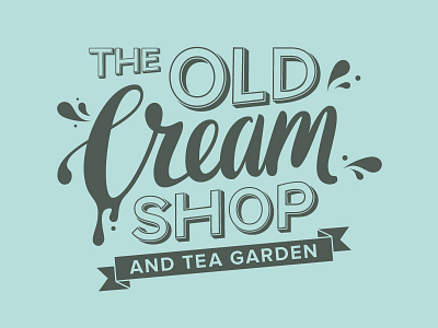 The Old Cream Shop Branding branding cafe fluid graphic design hand lettering ice cream logo retro tea garden