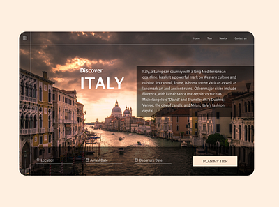 Travel Agency Website concept landingpage tour tourist travel travel agency ui web