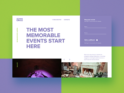 Events Company Landing desktop events grid landing minimal minimalism promo site ui ux web