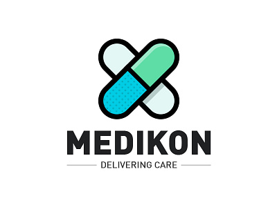 Medikon Logo capsule care deliver medical medicine