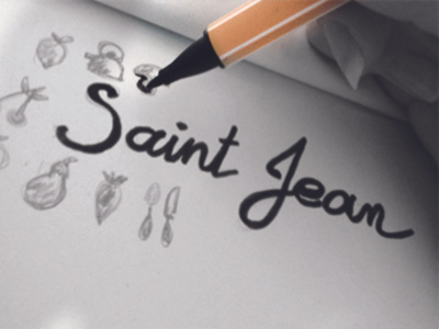 Restaurant Saint jean design graphism handwritten logo restaurant sketch