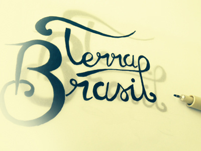 Terra Brasil identity logo script sketch