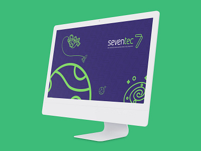 Seventec wallpaper for computers branding computaador concept design illustration imac lettering logo logodesign papel de parede tipografia vector web
