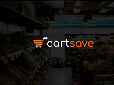 CartSave flat design flat logo flat logo design groceries grocery app grocery online logo logo design shopping app shopping cart