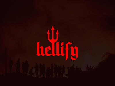 Hellify branding evil evil logo flat design flat logo flat logo design flatdesign hell logo logo design red logo redesign vector