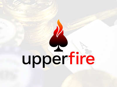 UpperFire ace of spades branding casino casino logo clean fire fire logo flat logo flat logo design flatdesign gamble gambling logo logo design minimalist logo modern logo simple logo spade logo vector