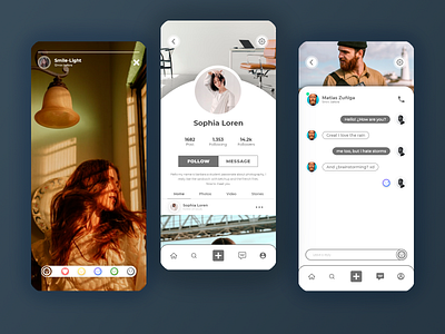 Social Media APP - UI/UX - XD Daily Creative Challenge