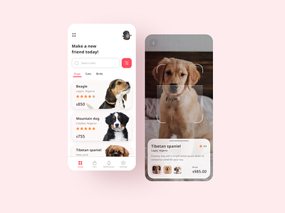 Pet adoption app app design dog figma logo pet puppy ui ux