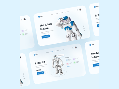Robot store web UI app design e commerce figma robot shop store ui ux