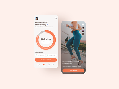 Fitness app UI