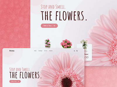 Floral E-Commerce Landing Concept; Aroma