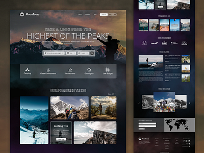 MounTours; A Tourism Website UI Concept himalayas kathmandu mountains nepal nepali nepali design tourism tourists tours travel trek trekking ui uiux website