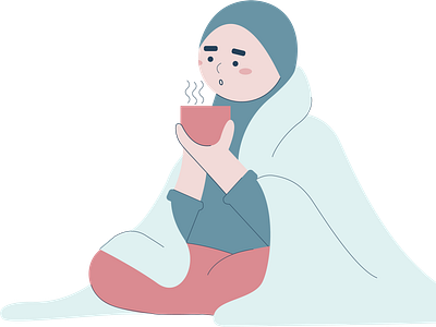 Muslim Girl Illustration in Wintertime cartoon character characterdesign digitalart digitalpainting illustration indonesia people illustration vector