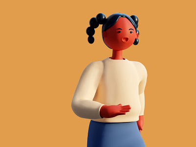 3d character young girl