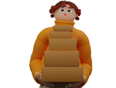 Character Design Delivery Man 3d 3dmodel animation blender branding characterdesign design digitalart digitalpainting graphic design illustration indonesia logo motion graphics people illustration ui vector