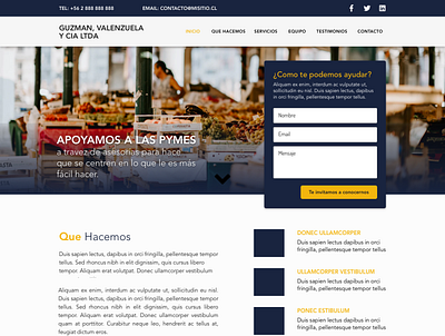 Diseño Web Guzman, Valenzuela design onepage responsive ui website wordpress theme