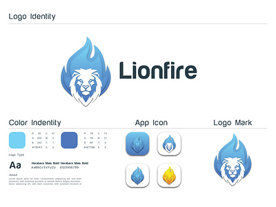 Lionfire Logo Design fireart icon lion fire lion head lion king lion logo lions minimal logo monogram logo