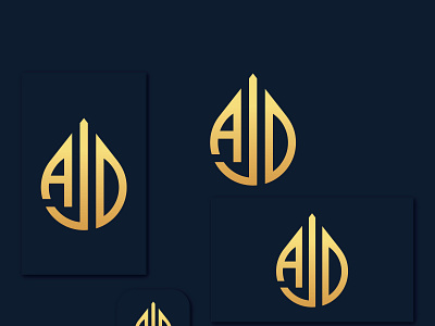 AJD Drop Luxury Initial Letters Logo Design