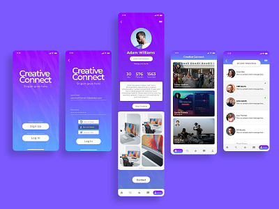 Booking/Social App for Freelancers and Clients app design flat graphic design illustration minimal typography ui ux web