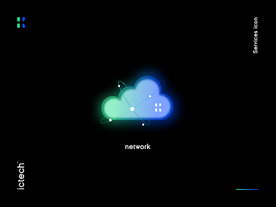 Network branding digital gradient icon illustration logo network tech technology vector wire