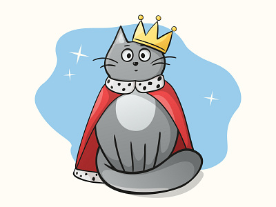 Cat king cat cat drawing cat king cute design illustration vector