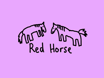Red Horse horse icon illustration logo magenta outline pink pony red bull redbull
