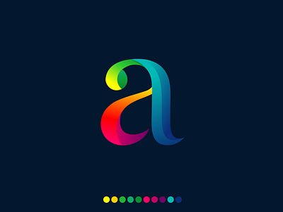 A Logo | Rainbow A branding concept design designs illustration initia a letter logo logodesign logotype shape vector