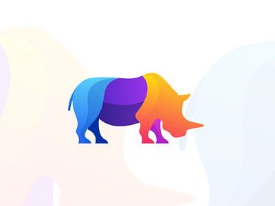 Rhino animal brand design logo rhino vector