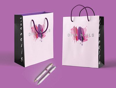 Diva Nail Shopping Bags bag illustrator pen photoshop product design