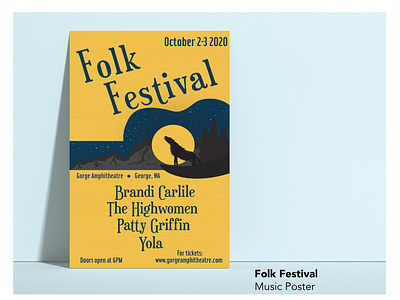 Folk Festival Poster design illustration typography vector