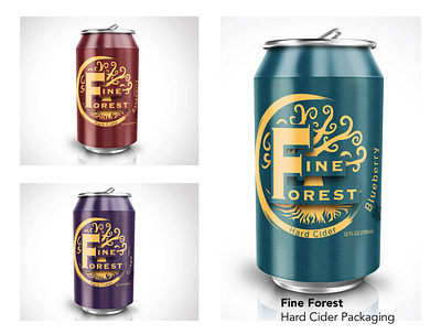 Fine Forest Hard Cider branding design illustration logo typography vector