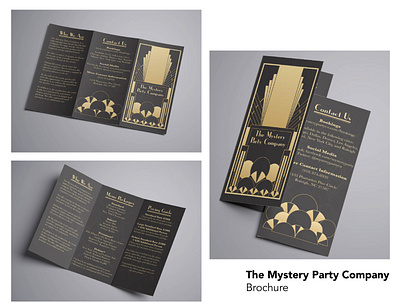 The Mystery Party Company Brochure branding design illustration logo typography vector