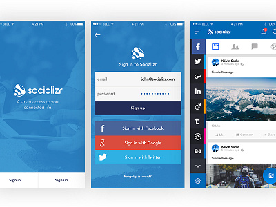 Socializr - Brand Identity & UI app design interface mobile prototyping ui ux