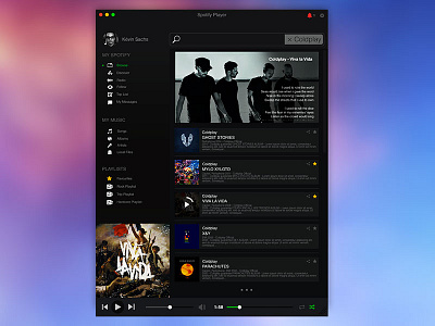 Spotify Player - Visual Concept app design inspiration interface navigation player product prototype prototyping spotify ui ux