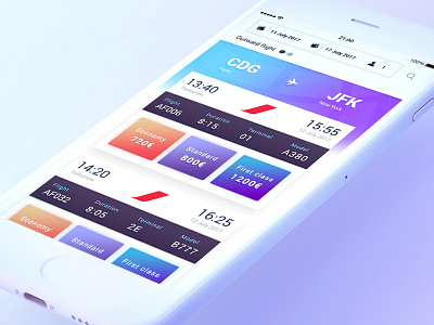 Flights List - Mobile UI Inspiration app design interface ios iphone list mobile profile prototyping ui ux visual