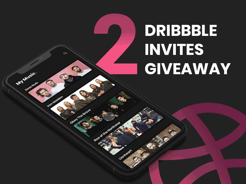 Music App Animation & Dribbble Invites app debuts draft dribbble interface invite invites mobile principle prototyping ui ux