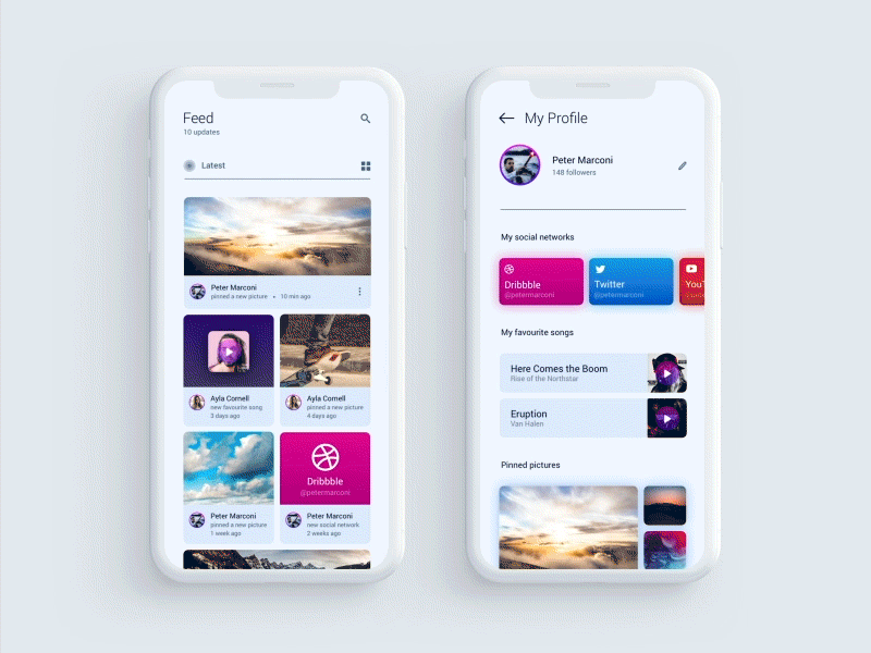 Beste Social App - Mobile UI Inspiration by Kévin Sachs | Design Inspiration DR-09