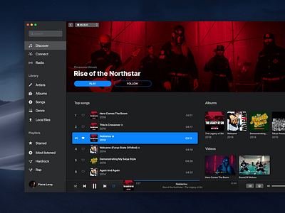 iTunes x Apple Music - UI Inspiration app dark design interface mac os mojave music app product ui ux visual