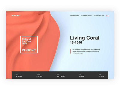 Pantone Color of the Year 2019 | Living Coral 3d after affects animation c4d cinema 4d coral design experiment landing page living coral pantone ui ux visual web website