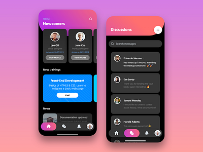 Online Courses - Mobile UI [Night Mode]