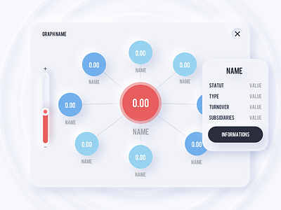 Neumorphism - Force Directed Tree data visualization dataviz graphs inspiration neumorphism product design skeuomorph skeuomorphic ui ui design user interface ux