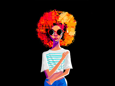 AFRO dribble illustraion vectorart