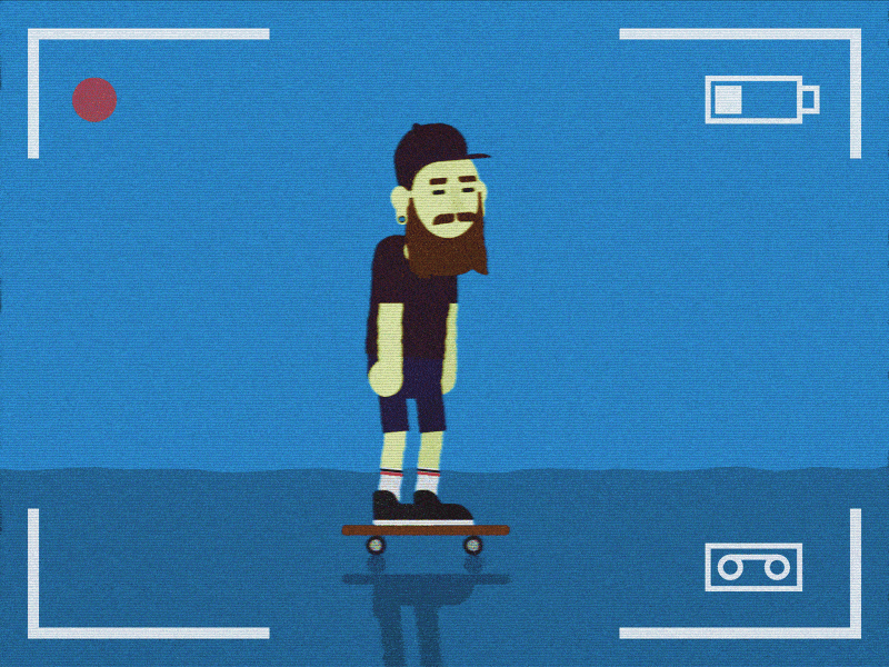 Let's Skate! aftereffects animated animated gif animation cartoon cartoon character character design flat illustration illustrator motion design motiongraphics skate skateboard skateboarding skater sketch vhs vintage